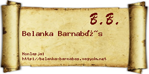 Belanka Barnabás névjegykártya